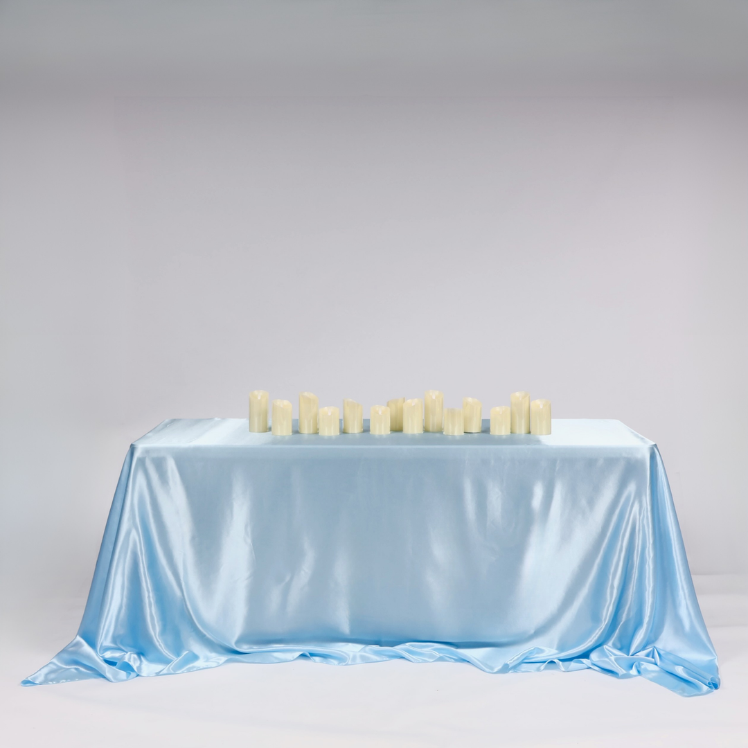 Satin Rectangle Tablecloth - Light Blue (220x330cm)