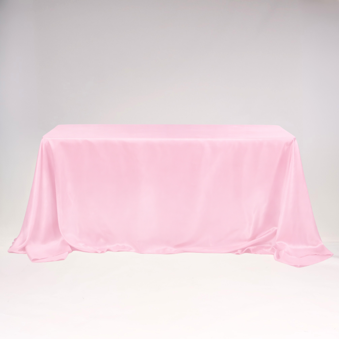 Satin Rectangle Tablecloth - Light Pink (220x330cm)