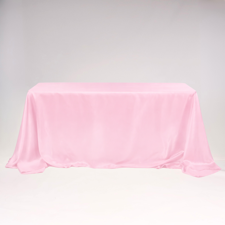Satin Rectangle Tablecloth - Light Pink (220x330cm)