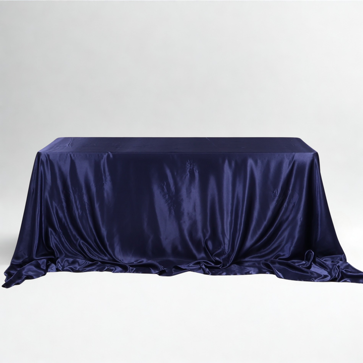 Satin Rectangle Tablecloth - Navy (220x330cm)