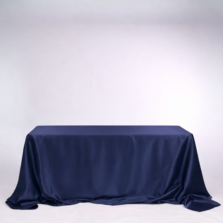 Satin Rectangle Tablecloth - Navy (220x330cm)