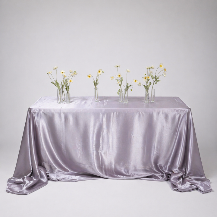 Satin Rectangle Tablecloth - Silver (220x330cm)