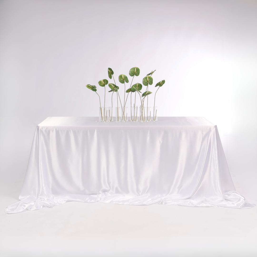 Satin Rectangle Tablecloth - White (220x330cm)