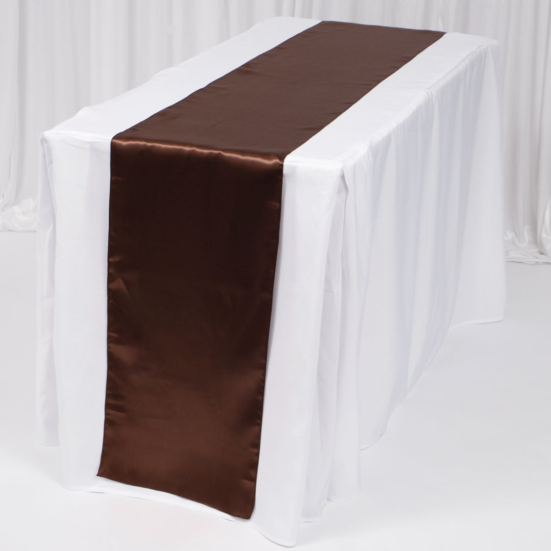 Satin Table Runners - Chocolate Brown