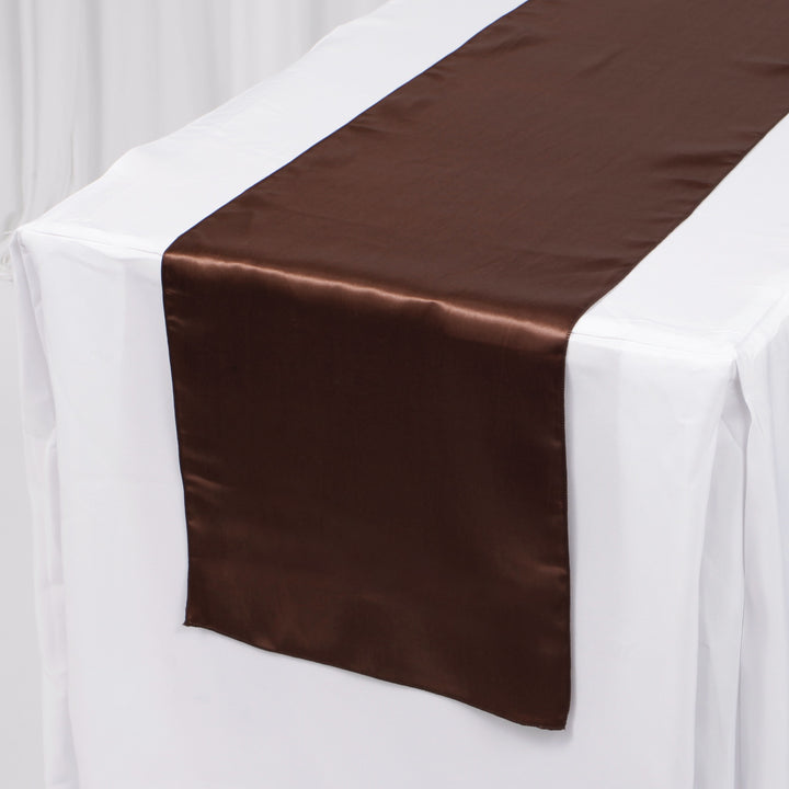 Satin Table Runners - Chocolate Brown