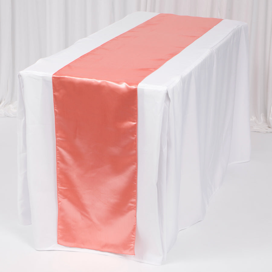 Satin Table Runners - Coral