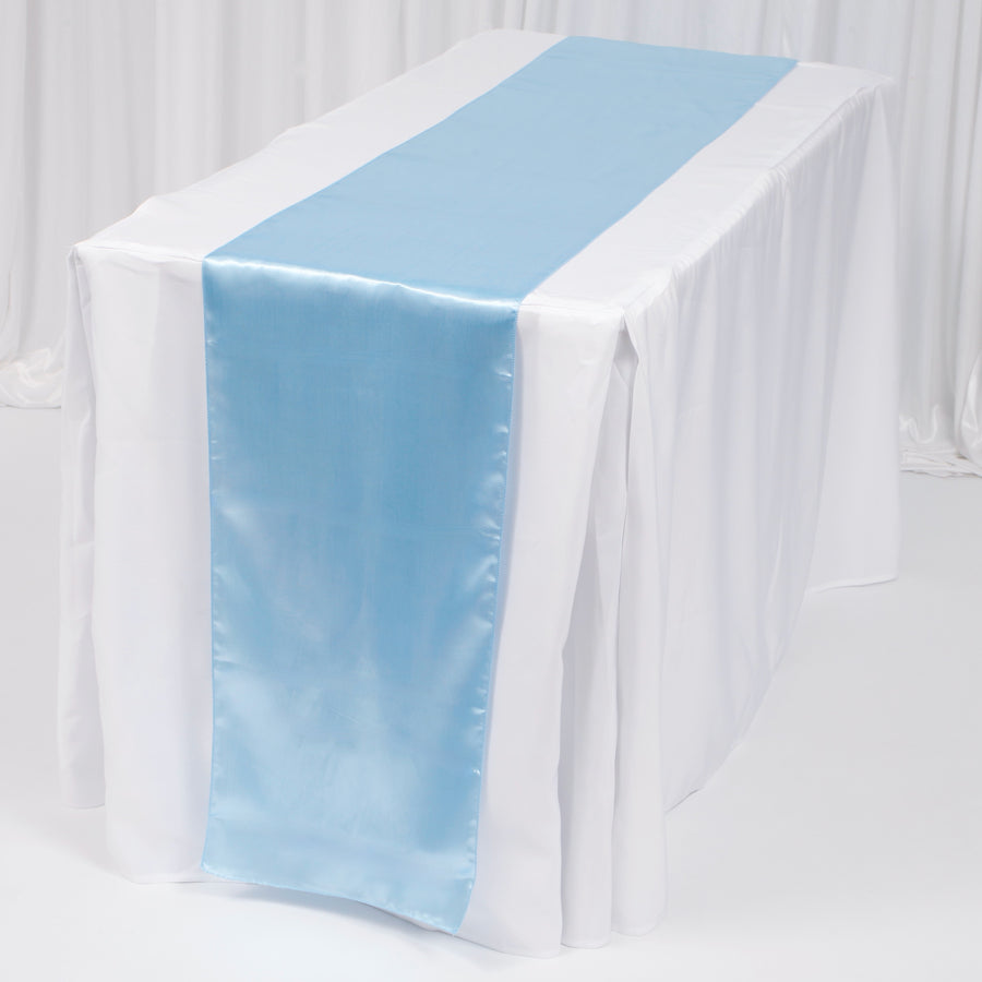 Satin Table Runners - Light Blue