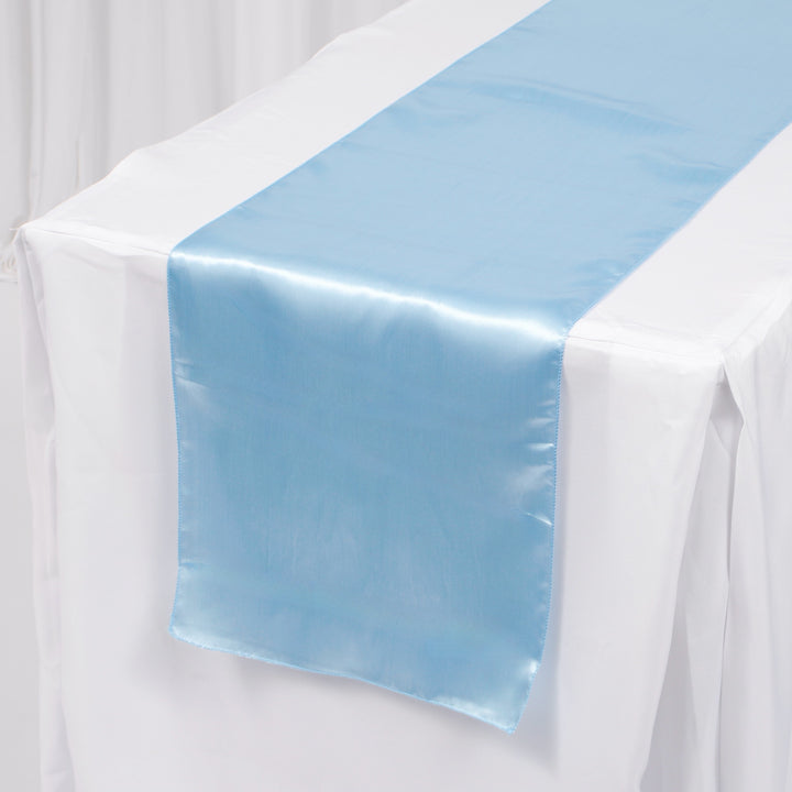 Satin Table Runners - Light Blue