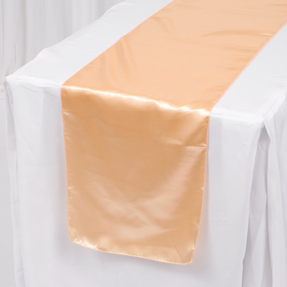 Satin Table Runners - Peach