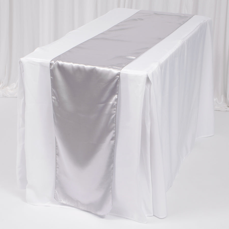 Satin Table Runners - Silver