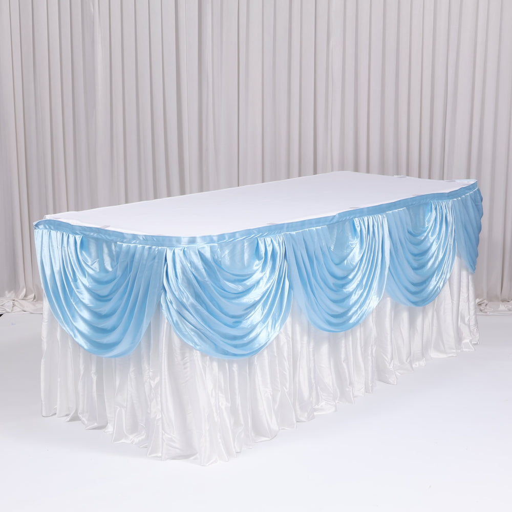 Ice Silk Satin Swag  - Light Blue (3m)