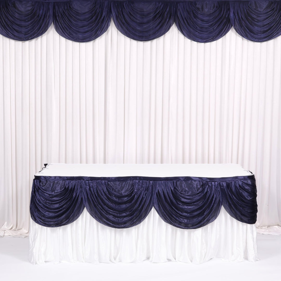 Ice Silk Satin Swag - Navy Blue (3m)