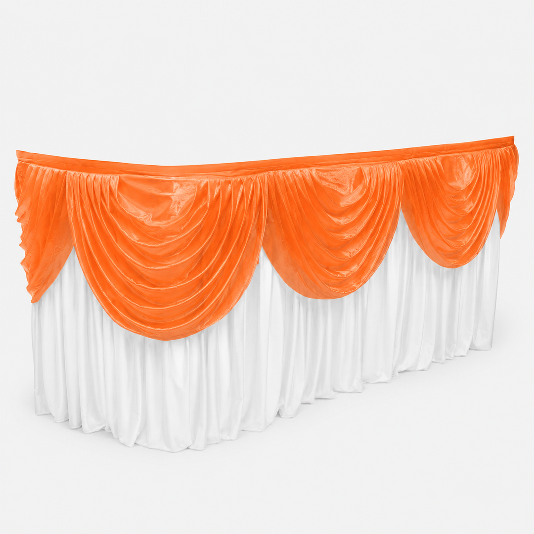 Ice Silk Satin 3m Swag  - Orange