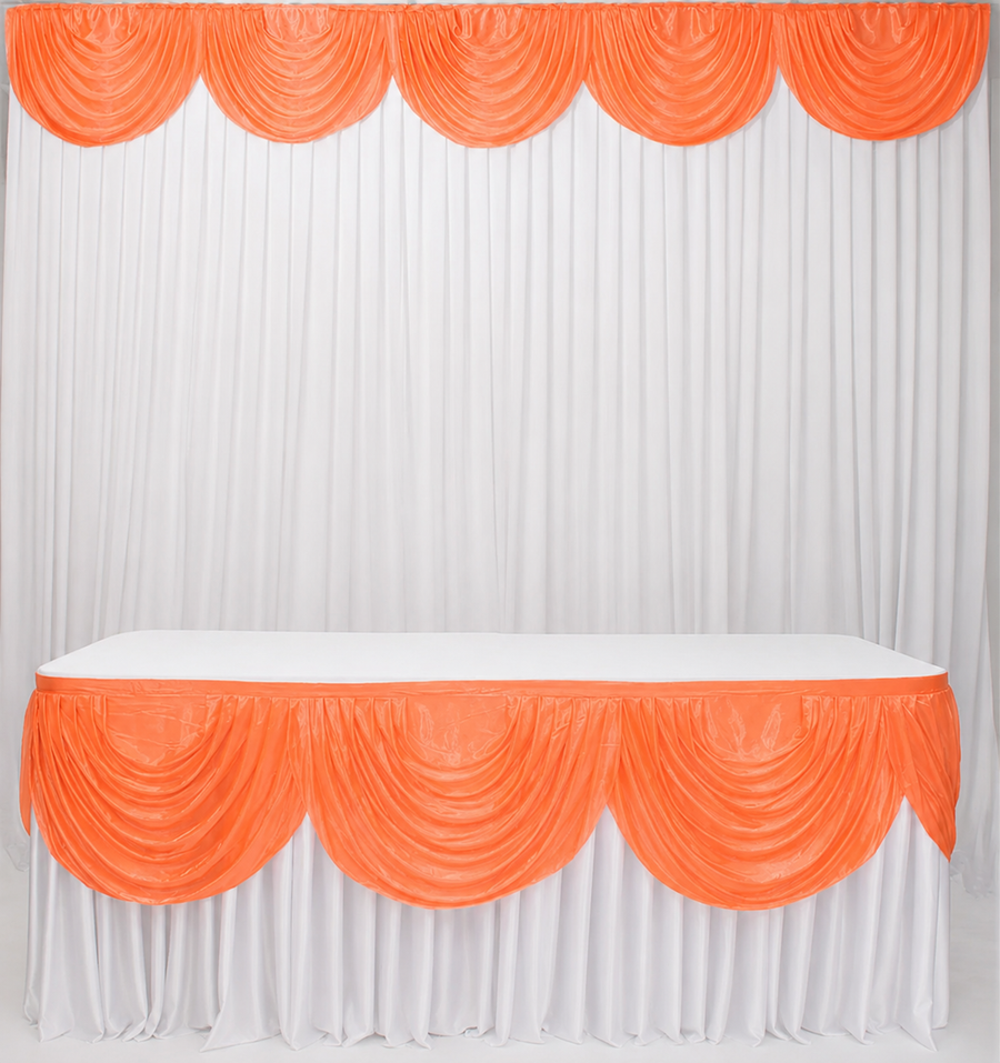 Ice Silk Satin 3m Swag  - Orange