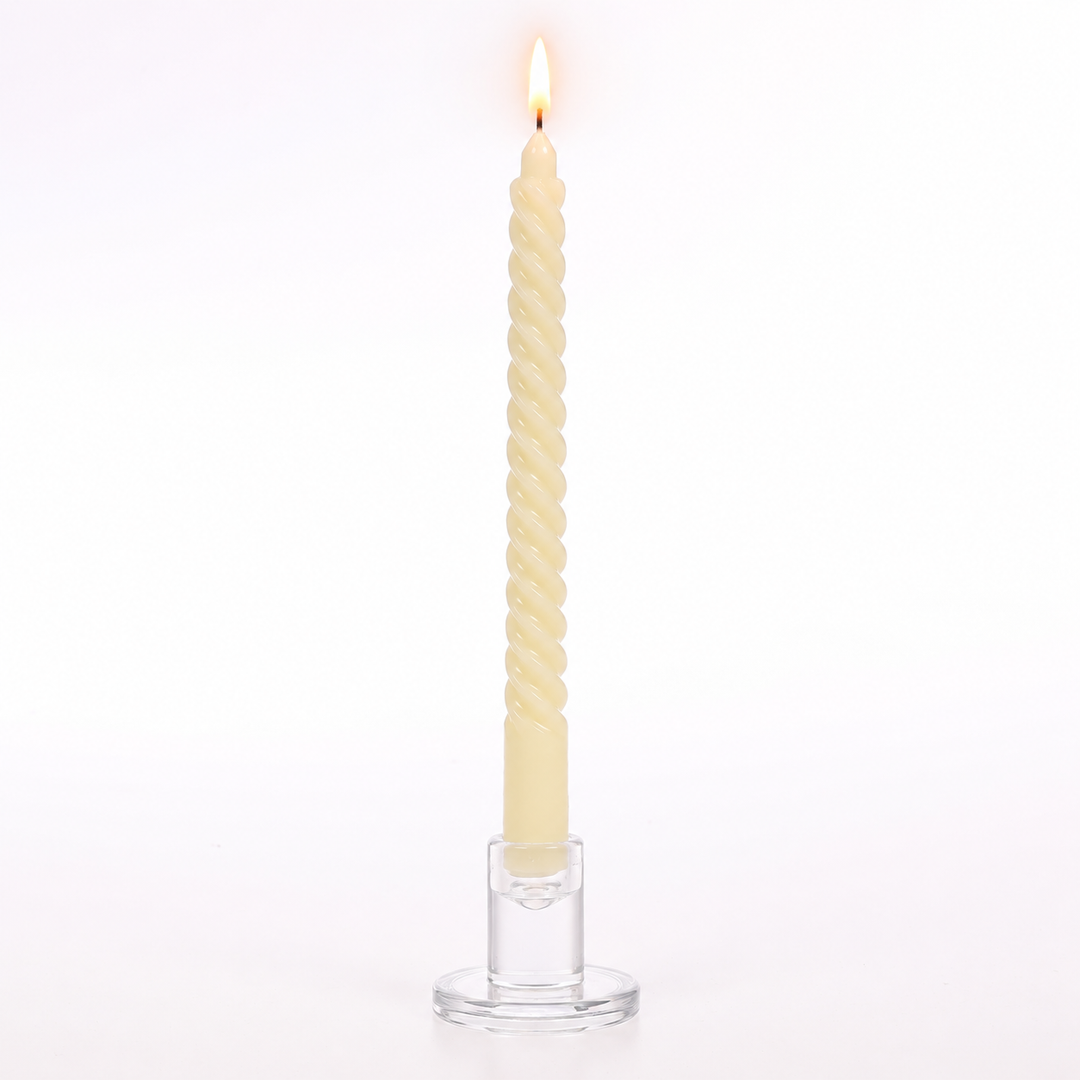 Spiral Taper Candles - Ivory