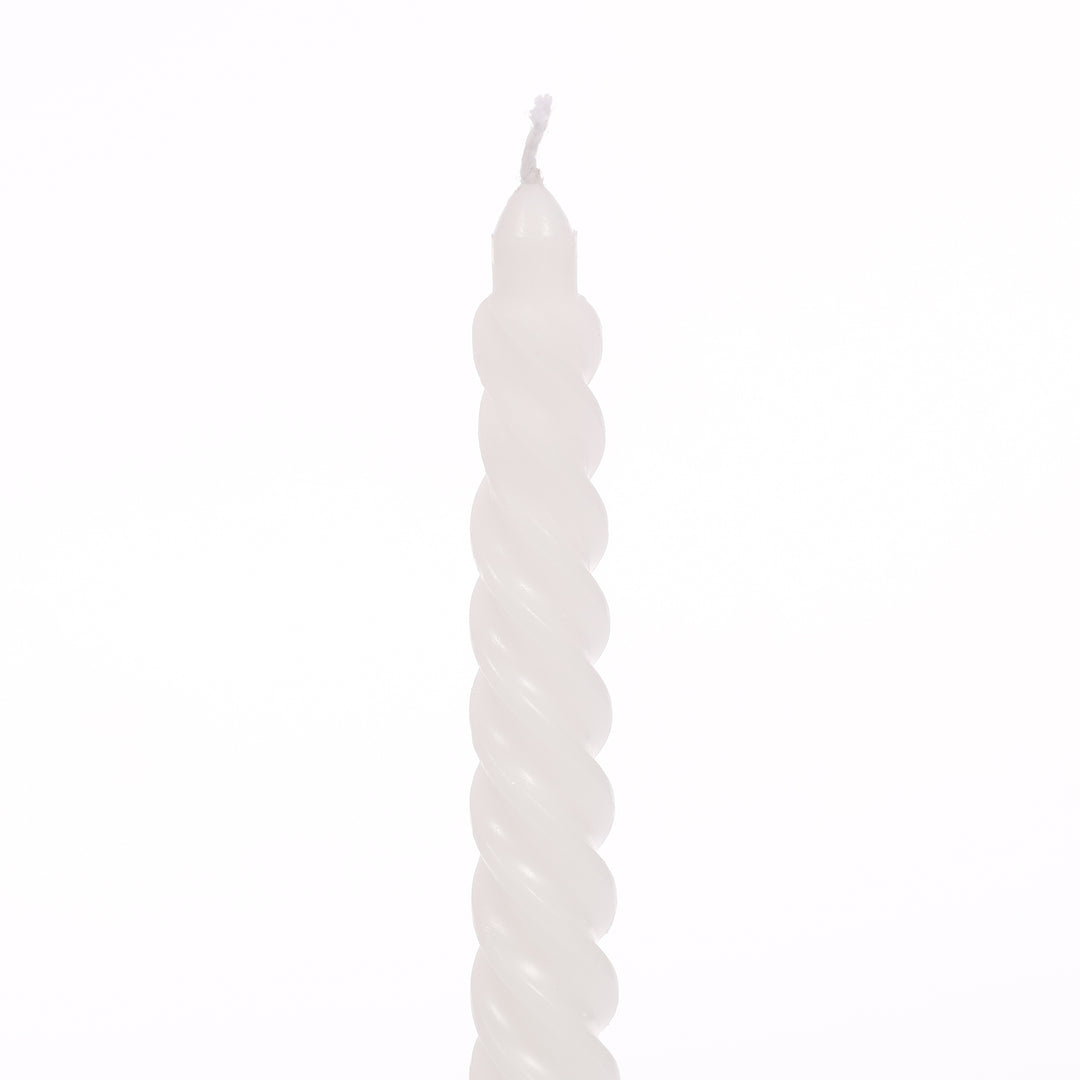 Spiral Taper Candles - White