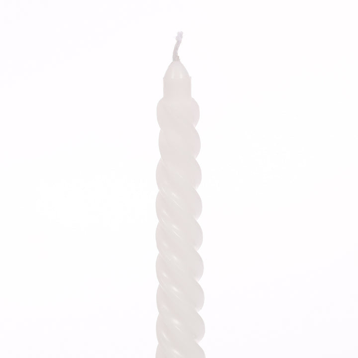 Spiral Taper Candles - White