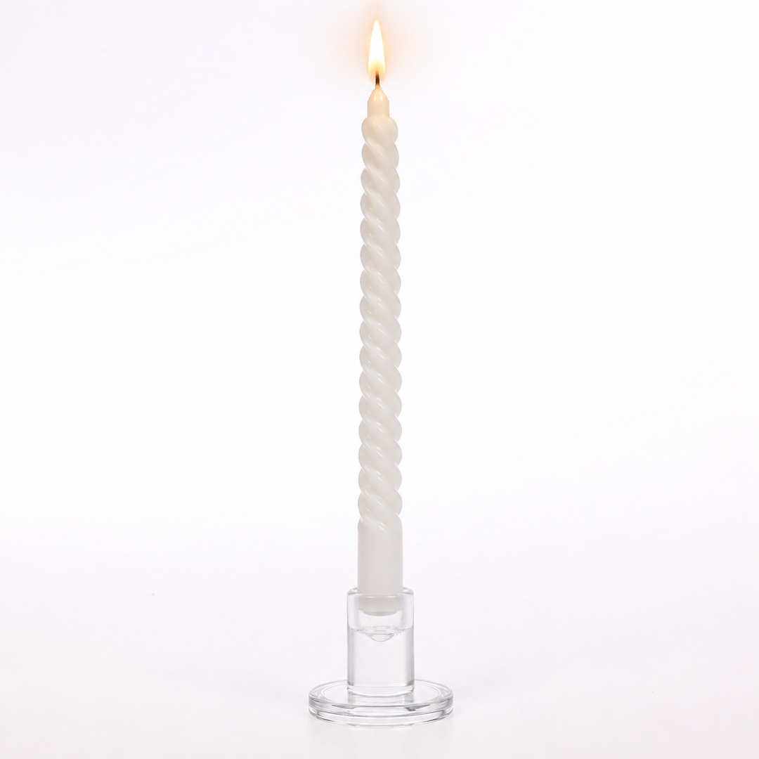 Spiral Taper Candles - White