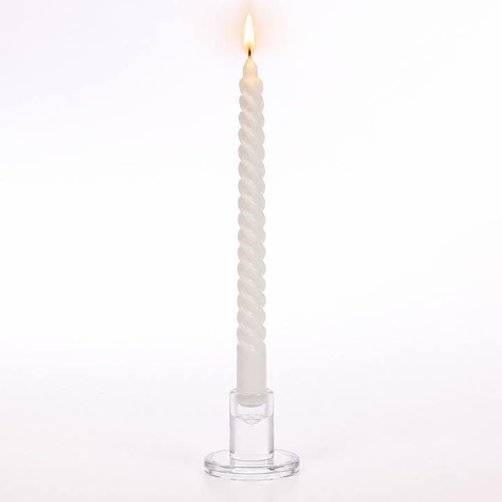 Spiral Taper Candles - White