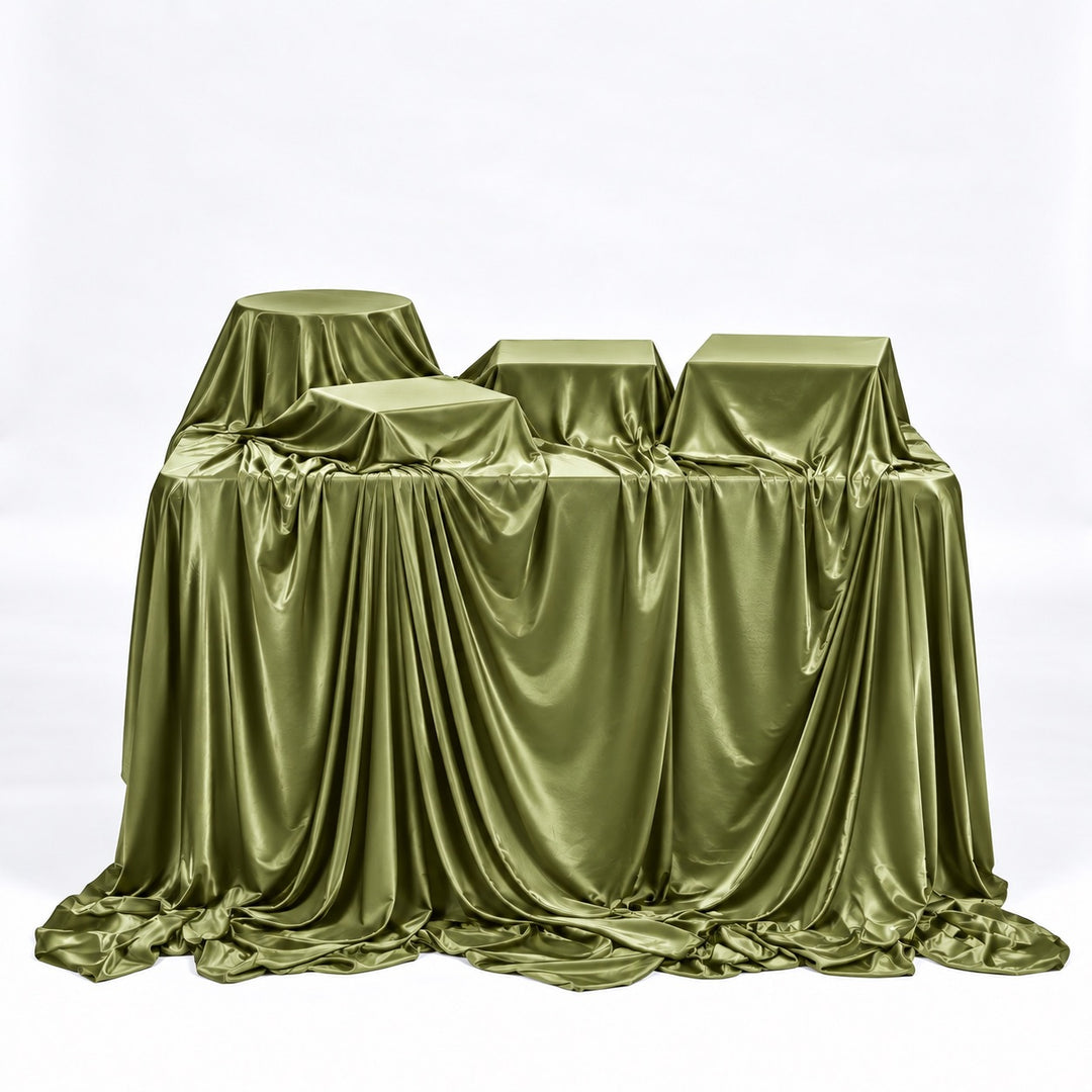 Satin Rectangle Tablecloth - Olive Green (220x330cm)