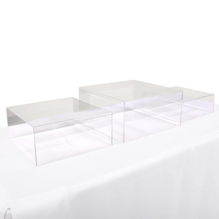 Acrylic Cube Table Riser Set - Clear (3pc)