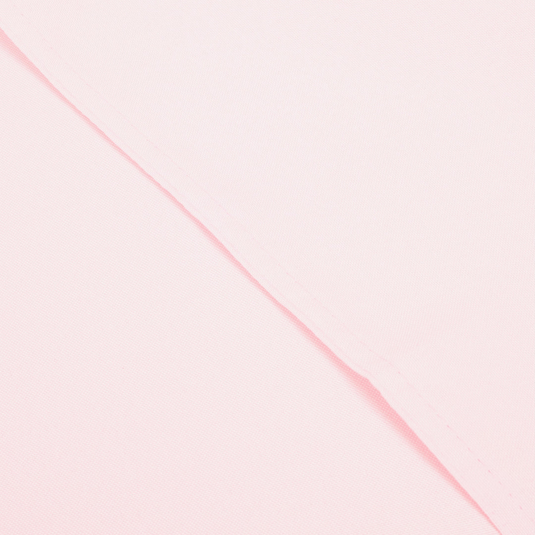 Light Pink Rectangle Tablecloth (153x259cm), close up of hemmed edge