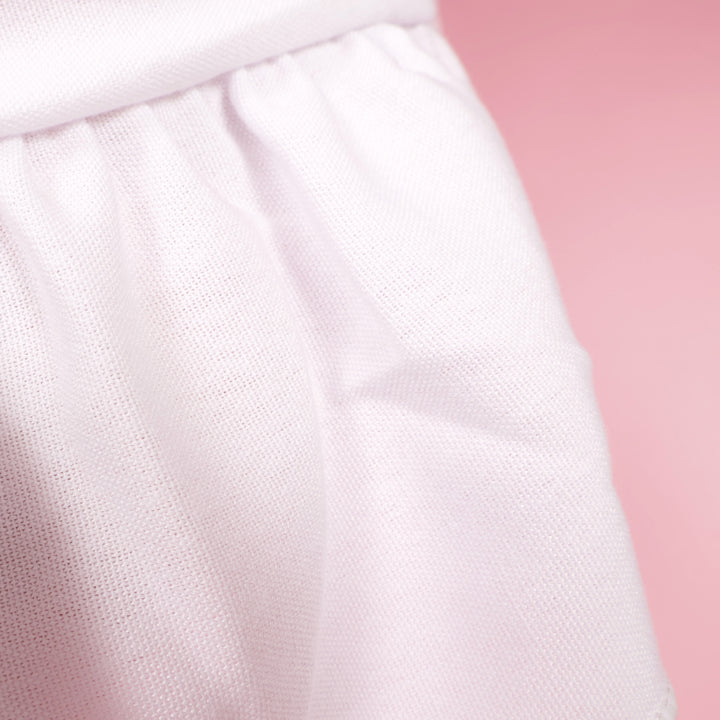 Premium Ruffle Rectangle Tablecloth - White (153x259cm)