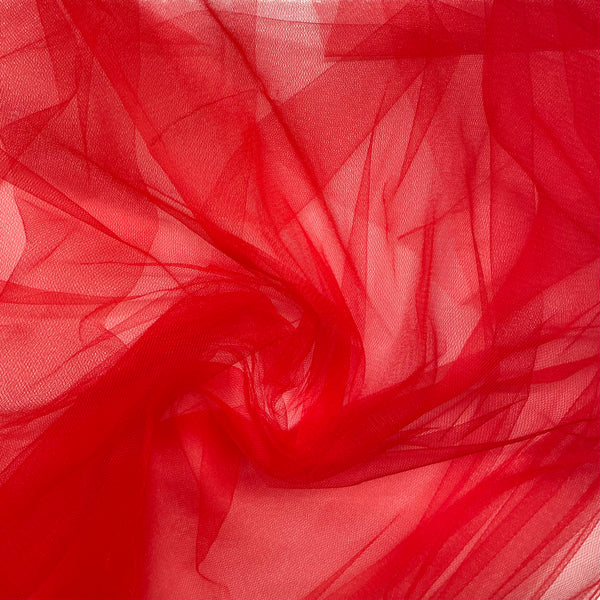 Red tulle fabric