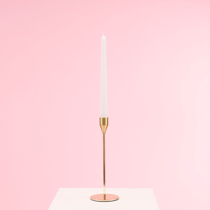 Taper Candle Holders Classic Flared Style - Gold (23cm)