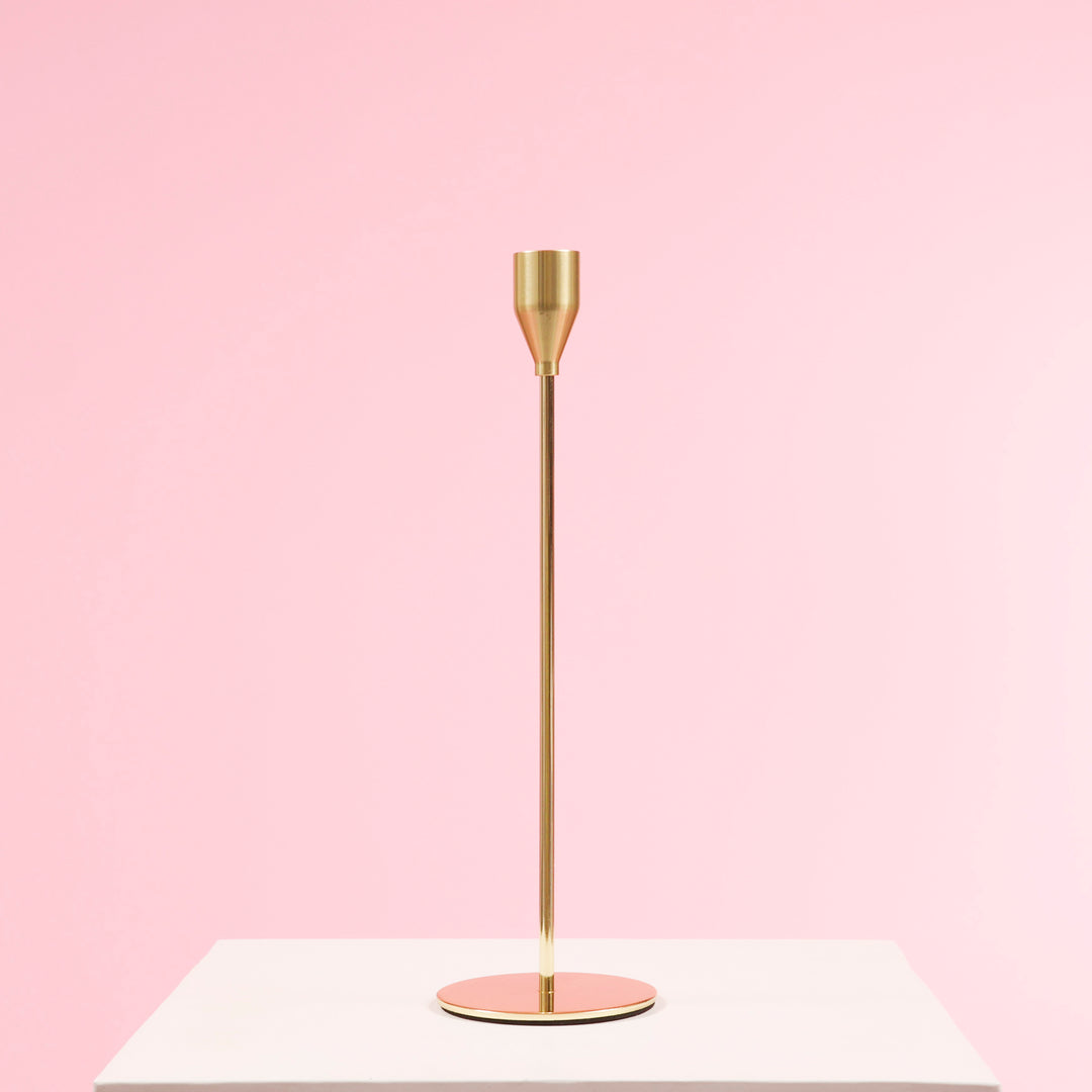 Taper Candle Holders Classic Flared Style - Gold (28cm)