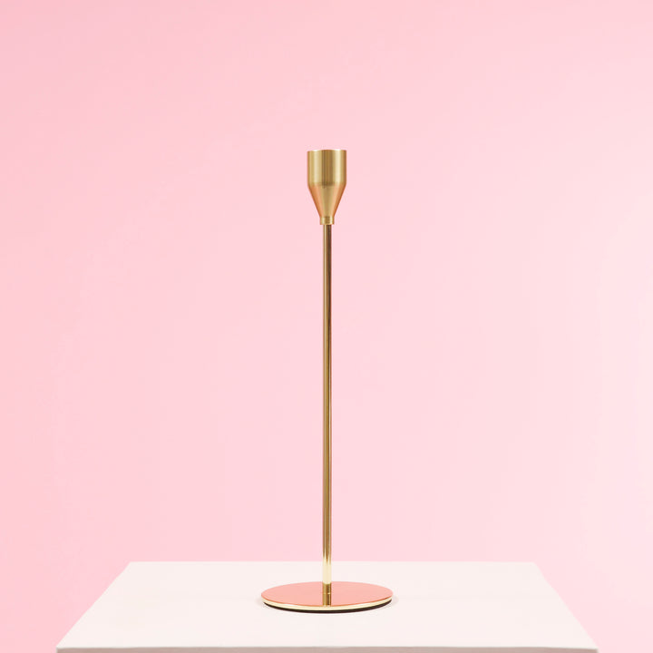 Taper Candle Holders Classic Flared Style - Gold (28cm)