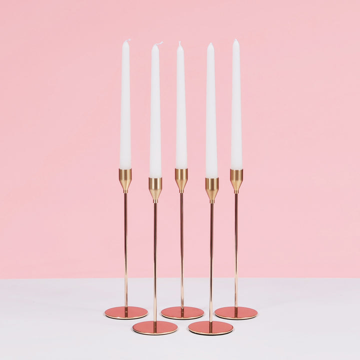 Taper Candle Holders Classic Flared Style - Gold (28cm)
