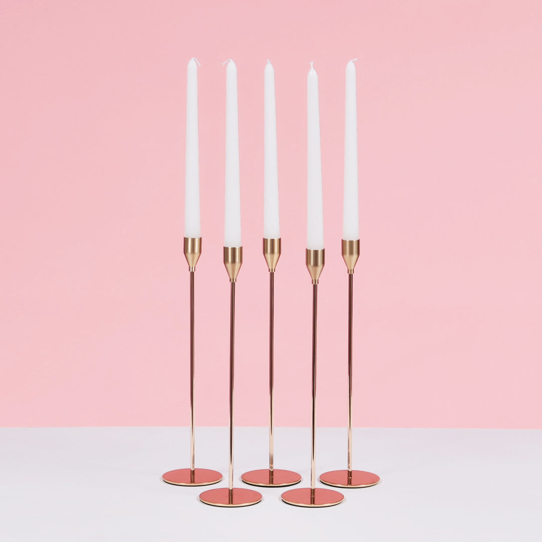 Taper Candle Holders Classic Flared Style - Gold (33cm)
