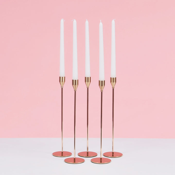 Taper Candle Holders Classic Flared Style - Gold (33cm)