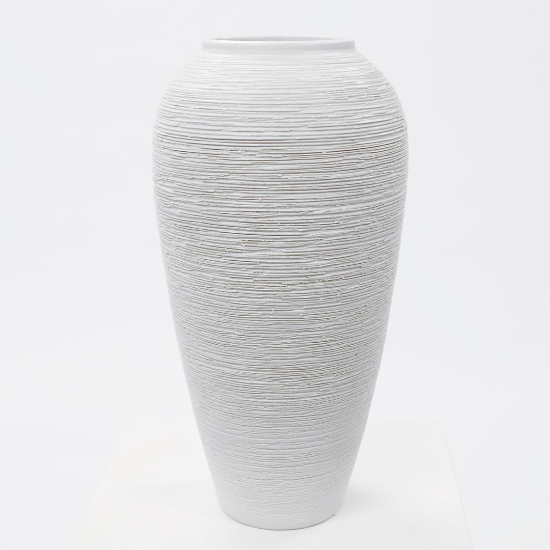 Textured Centrepiece Urn Shaped Vase - Light Grey (18x34cm)
