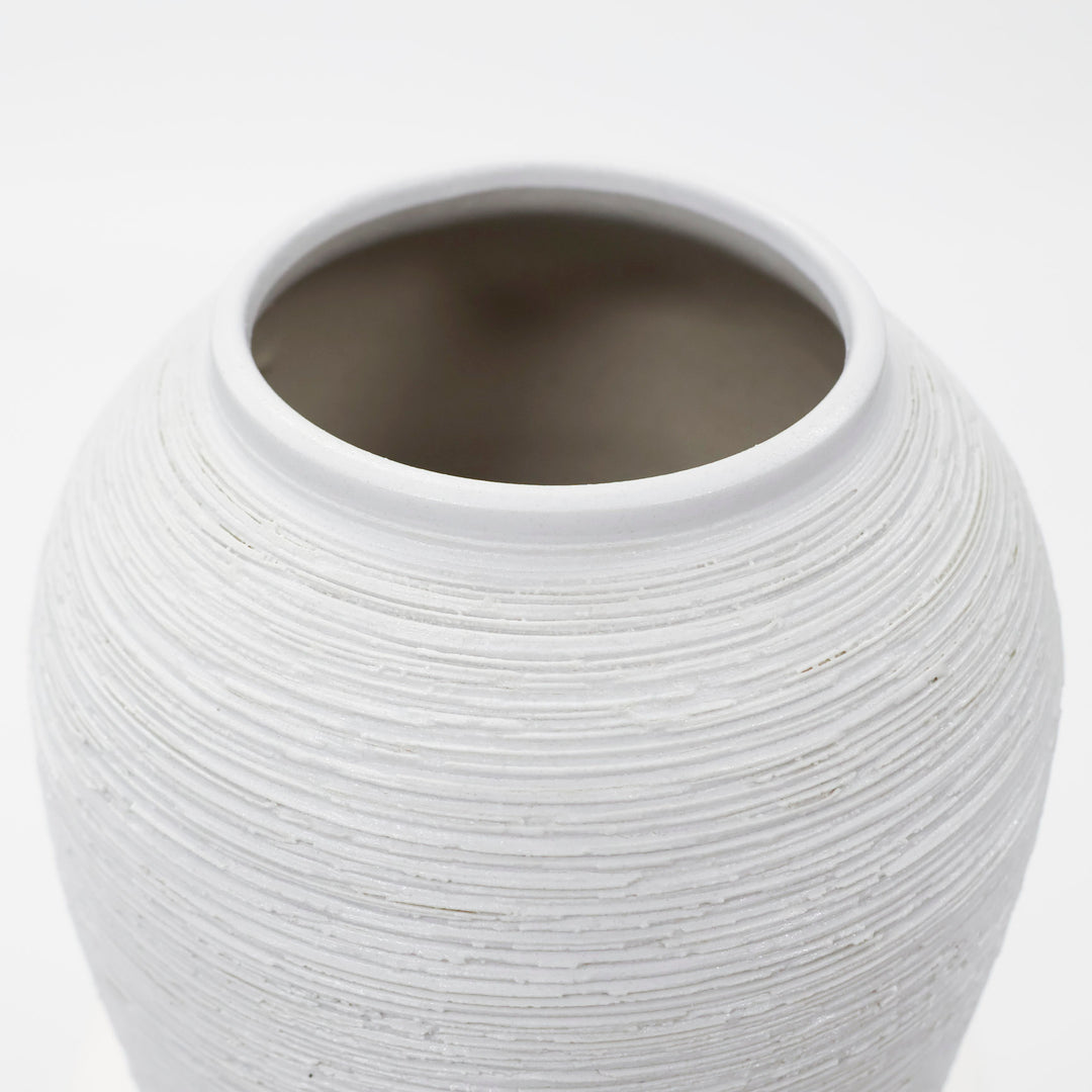 Textured Centrepiece Urn Shaped Vase - Light Grey (18x34cm)