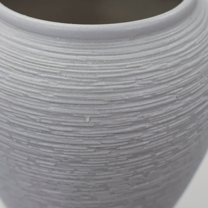 Textured Centrepiece Urn Shaped Vase - Light Grey (19x27cm)