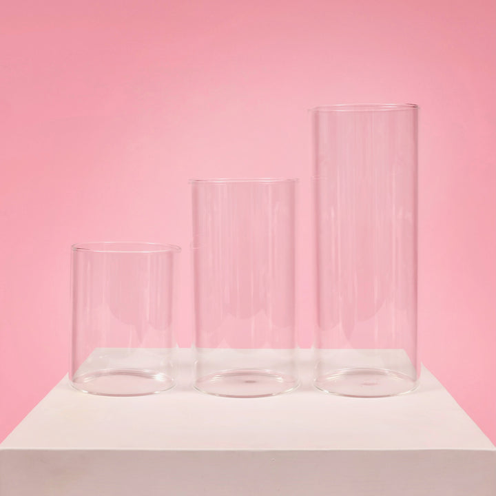 Glass Cylinder Vase (8x20cm) three vase sizes