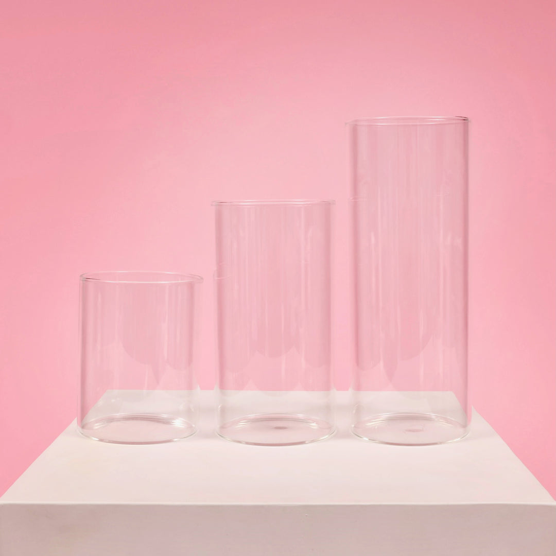 Glass Cylinder Vase (8x15cm) three vase sizes