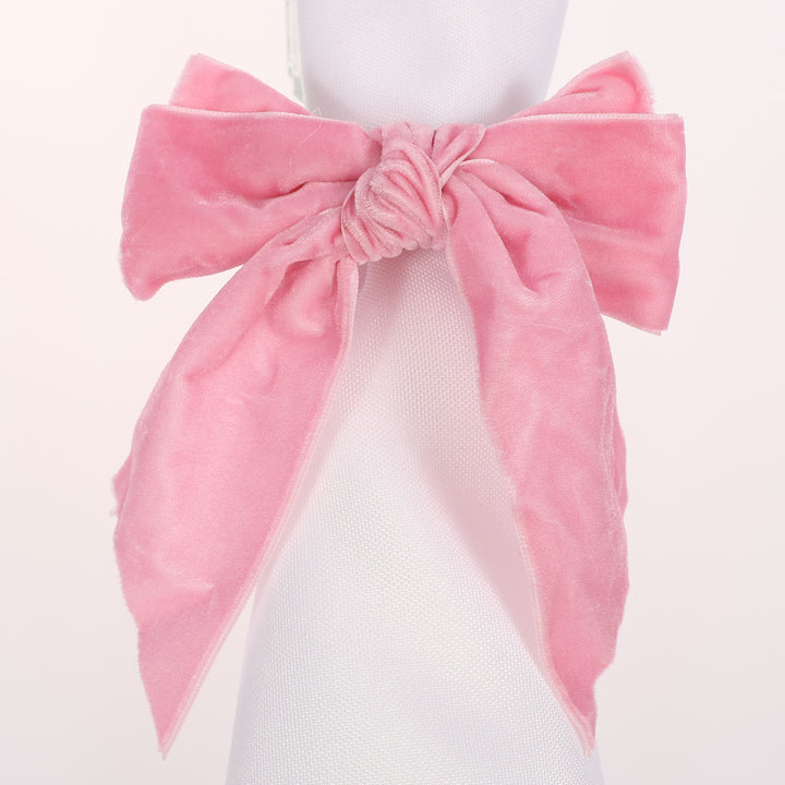 Velvet Bow Napkin Ring - Pink