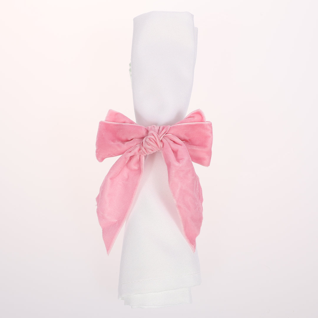 Velvet Bow Napkin Ring - Pink