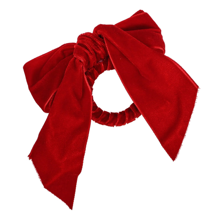 Velvet Bow Napkin Ring - Red