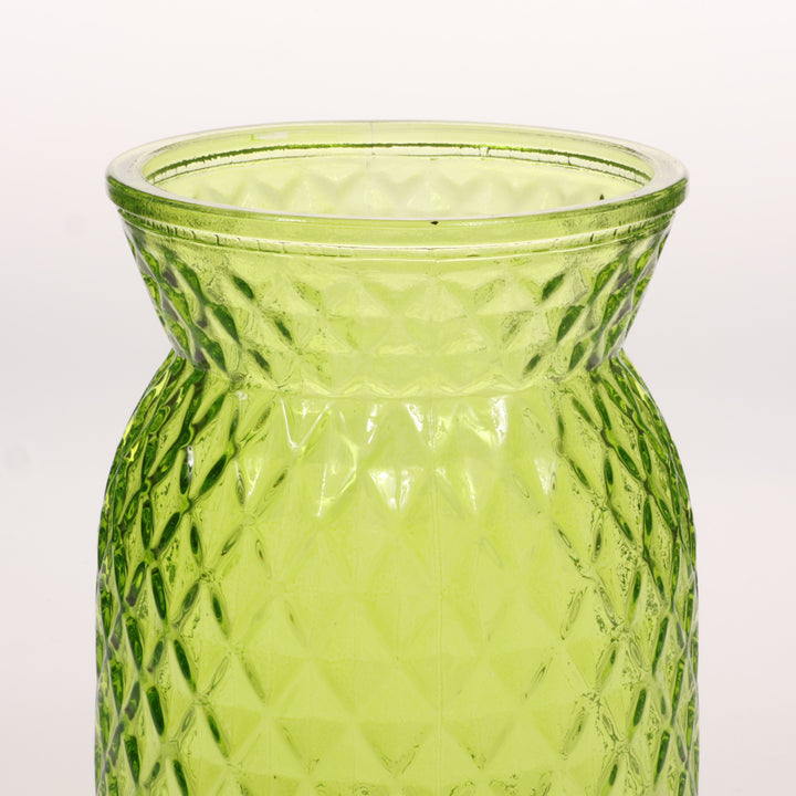 Vintage Bud / Posey Glass Vase - Green (11.5x16cm) Close Up