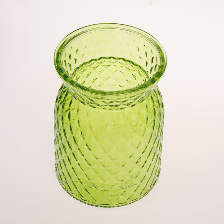 Vintage Bud / Posey Glass Vase - Green (11.5x16cm) Top View
