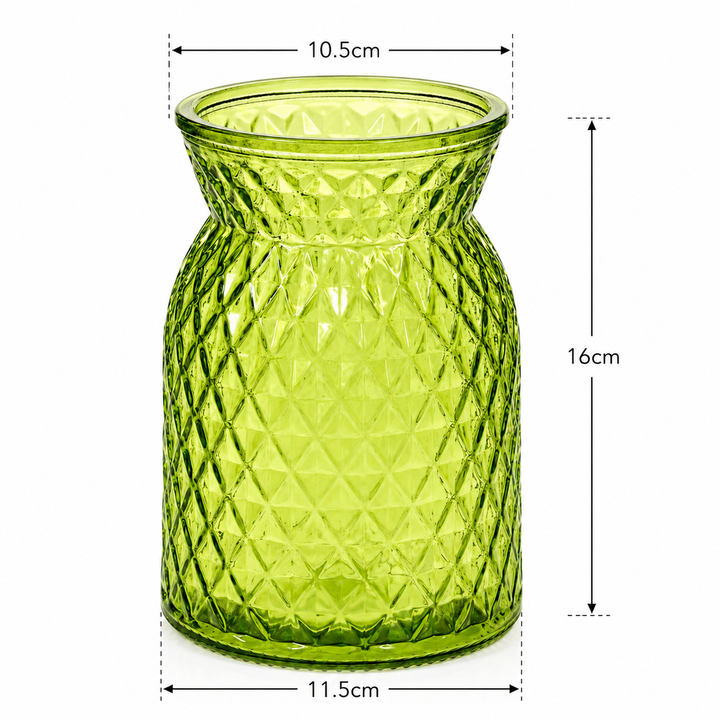 Vintage Bud / Posey Glass Vase - Green (11.5x16cm) Dimensions 