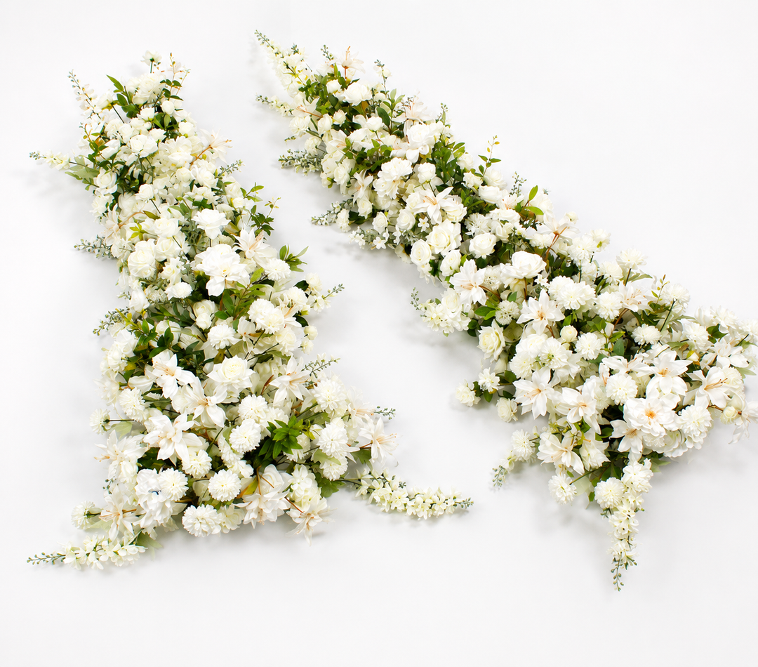 Crescent Arch Flower Panels - White (2pc)
