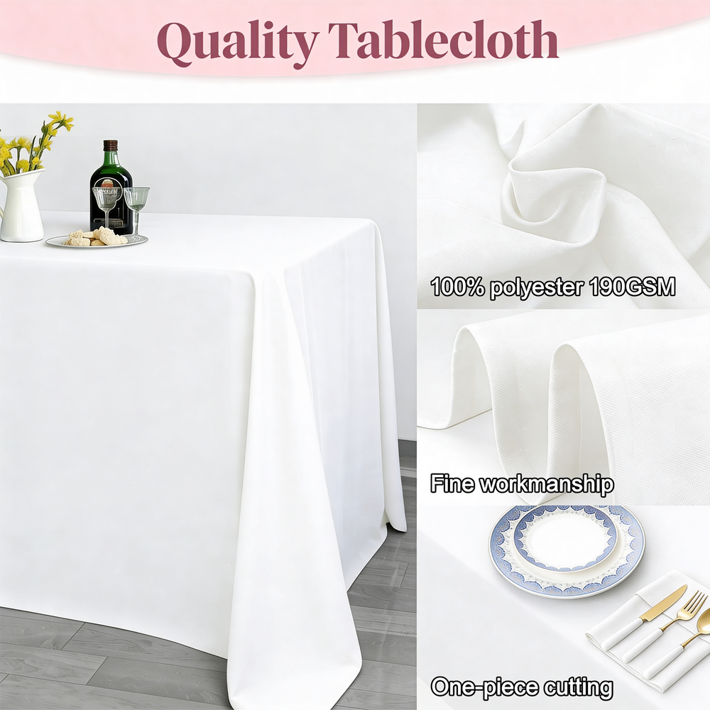 Rectangle Tablecloth - White (220x390cm) Ambiance & Quality