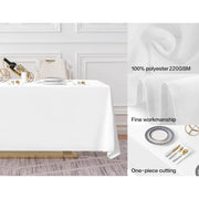 White Rectangle Tablecloth (153x259cm) - Spun Polyester workmanship