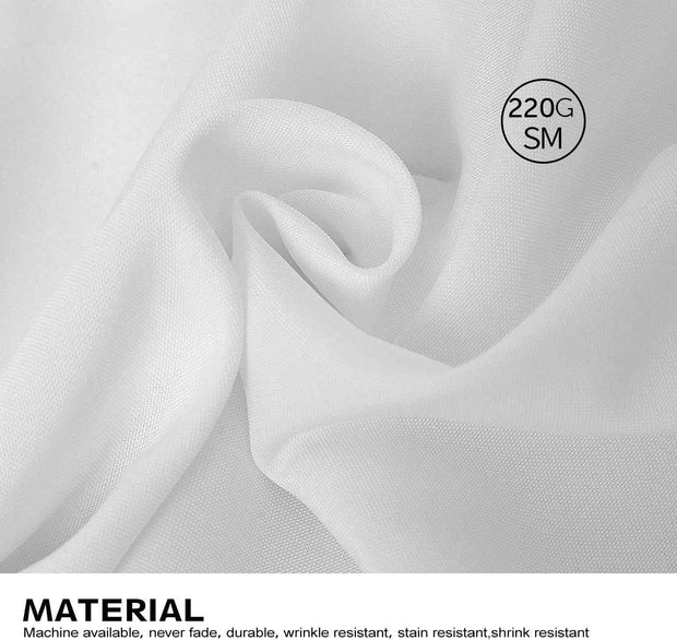 White Rectangle Tablecloth (220x390cm) - Spun Polyester 220gsm