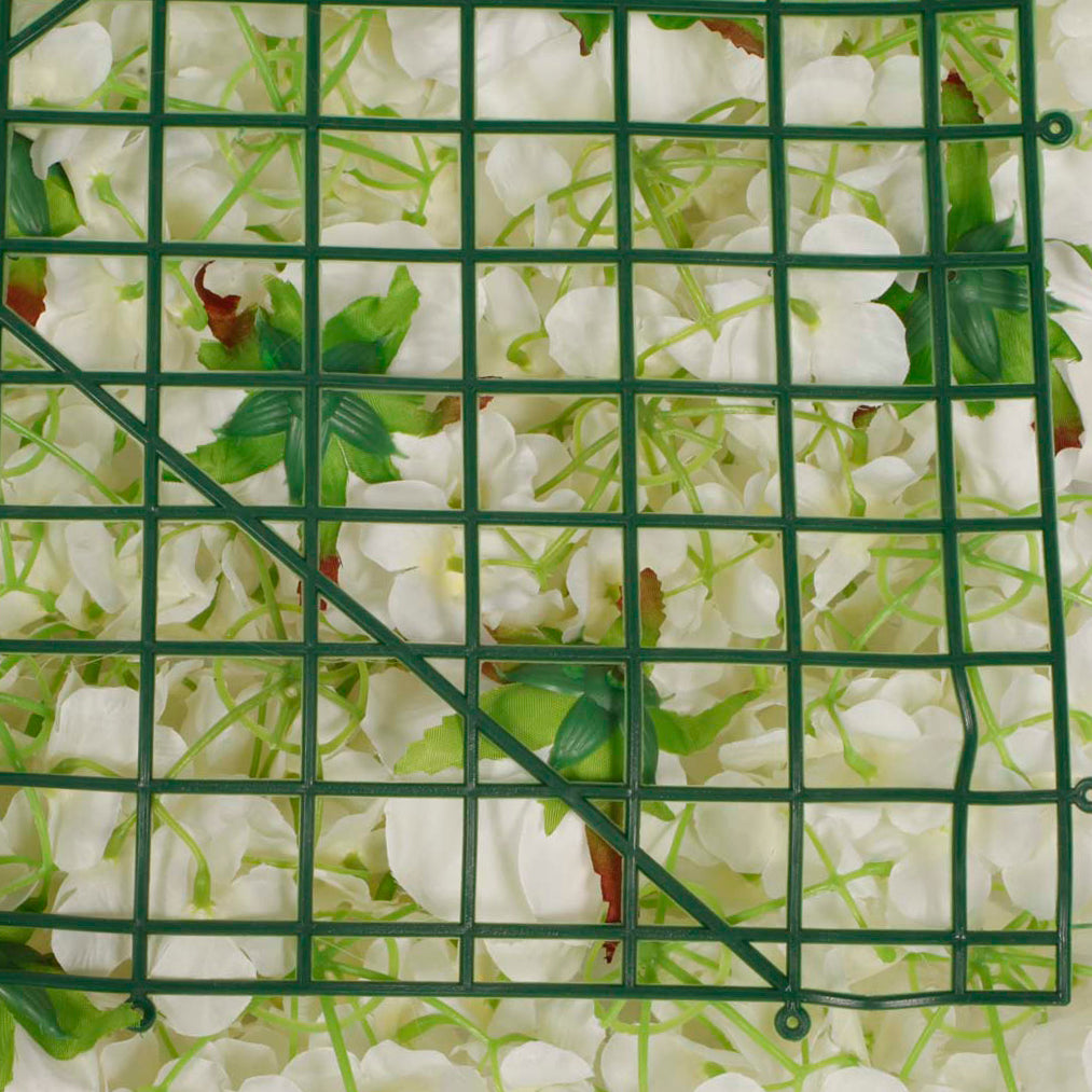 Flower Wall - Rose & Hydrangea (White) backing close up